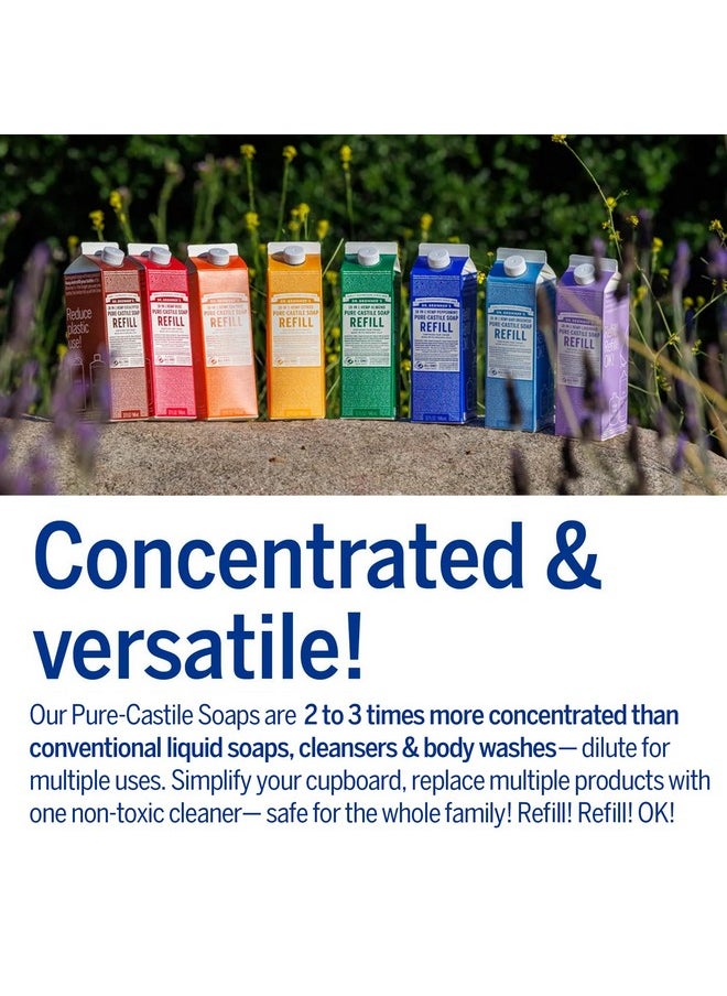 Dr. Bronner's Pure-Castile Liquid Soap Refill (Baby Unscented 32oz, Pack of 2)