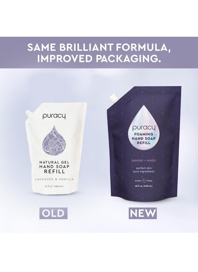 Puracy Foaming Hand Soap Refill - Plant-Powered Natural Hand Soap As Seen on TikTok, Non-Toxic, Sulfate-Free Liquid Soap, Moisturizing Foam Handwash Liquid (Lavender & Vanilla, 48 fl oz)