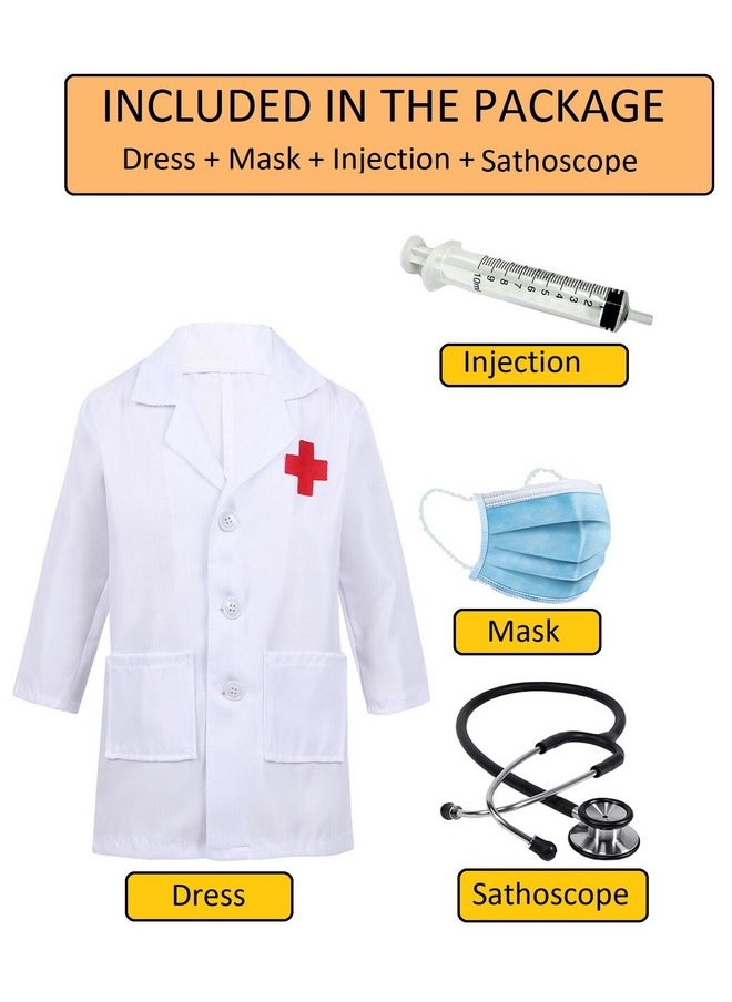 Fancy Steps Doctor and Nurse coat for kids, costume of Nurse and doctor for girls/Boys for birthday gift, school party, (Doctor_Set6, 6-7Years)