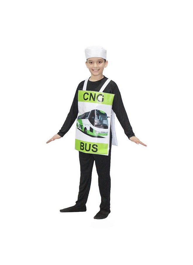 Kaku Fancy Dresses Polyester Cng Bus Vehicle Fancy Dress/Public Travel Bus Costume -Multicolor, 3-8 Years, For Unisex