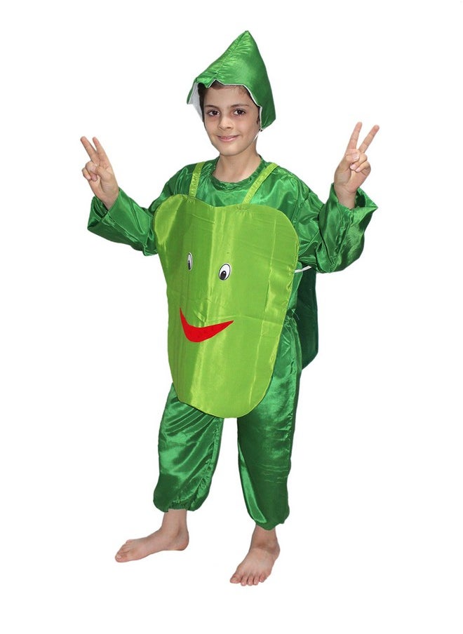 Kaku Fancy Dresses Polyester Capsicum Vegetables Costume -Green, 3-4 Years, for Boys & Girls