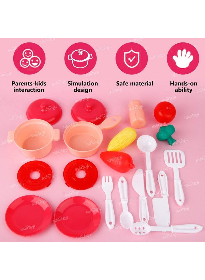 Zest 4 Toyz Kitchen Toys Set for Kids Boys Girls - 20PCS Pretend Cooking Playset Accessories with Pretend Play Toys for Girls with Baby&Toddler-Educational Gift for 3 4 5 6 Ages