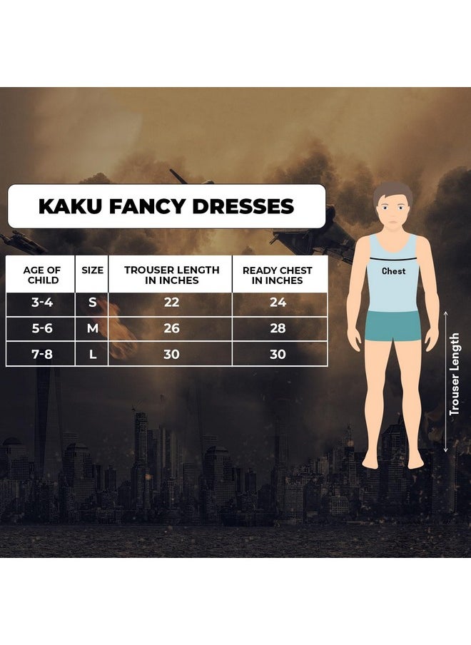 Kaku Fancy Dresses Polyester Captain Superhero Dress For Kids, Dynamic Captain Super Hero Costume For Boys - 3-4 Years,Multicolor