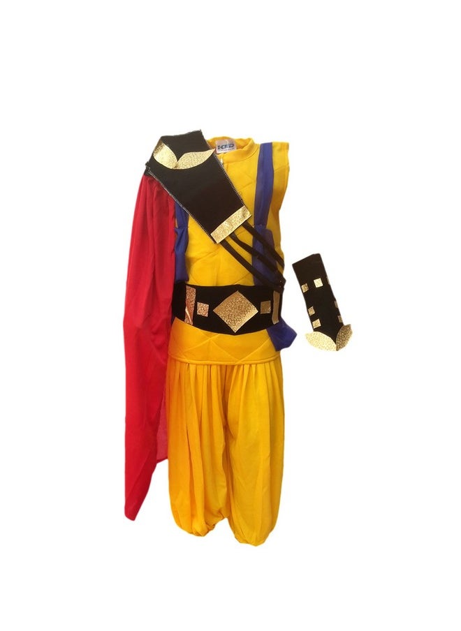 Kaku Fancy Dresses Polyester Balbeer Famous Character Costume -Red-Black, 3-4 Years, For Boys