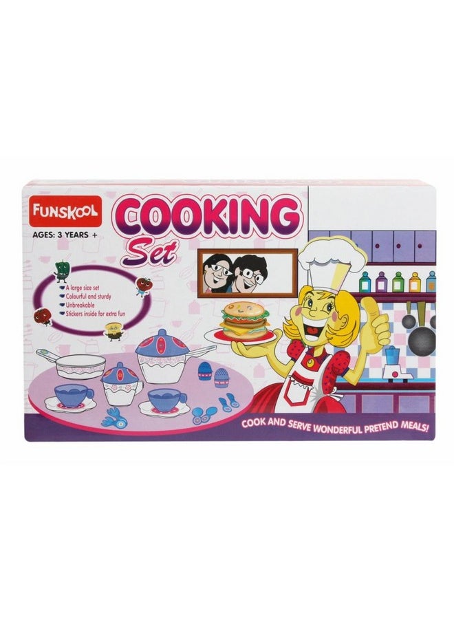Giggles Funskool - Cooking Set, Colourful Pretend And Play Cooking Set, Language And Social Skills,Role Play, 3 Years & Above, Preschool Toys