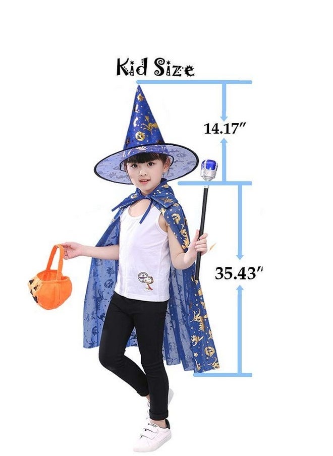 FancyDressWale Polyester Halloween Dress For Boys And Girls (Cape & Hat Only)- Blue
