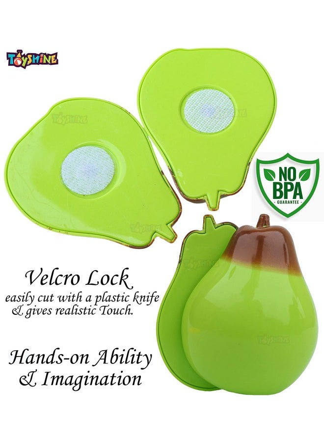 Toyshine Realistic Sliceable 6 Pcs Fruits Cutting Play Toy Set, Can Be Cut in 2 Parts (Light Weight)