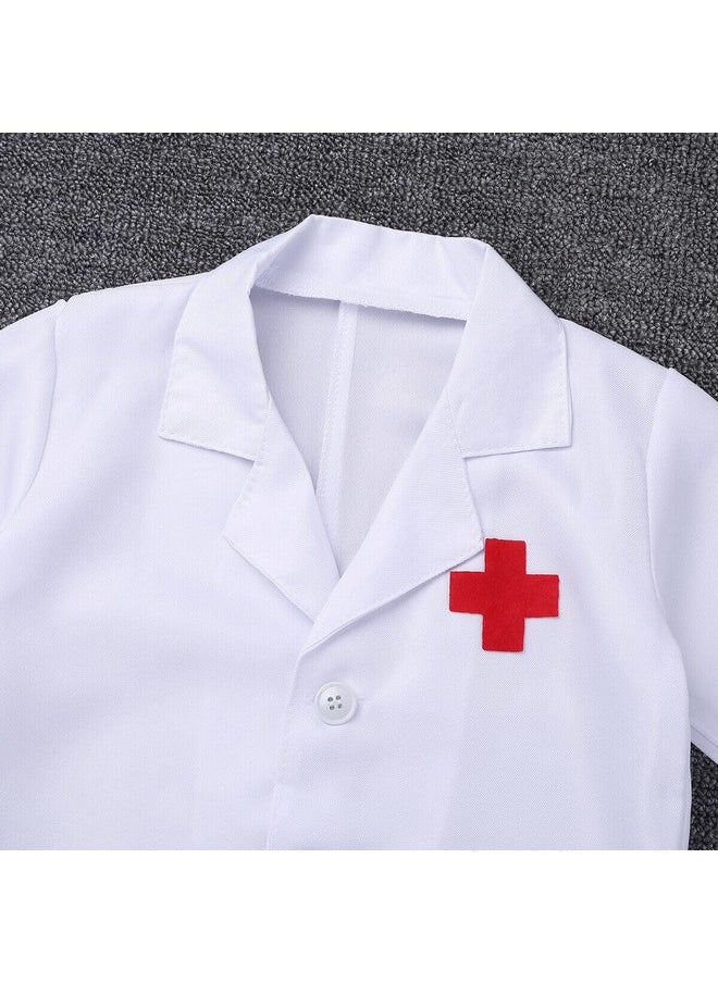The A2Z Collection Doctor's Coat dress for Kids | Doctor's Lab dress Costumes for boys & girls Doctor's dress With Stethoscope, Mask, Injection (Set Of 4) 6-7Yrs