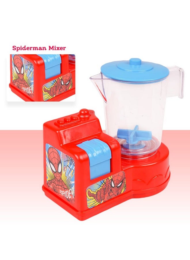 Ratna's Toy Mixer Spider Man Themed Real Operating Plastic Kitchen Toy for Kids