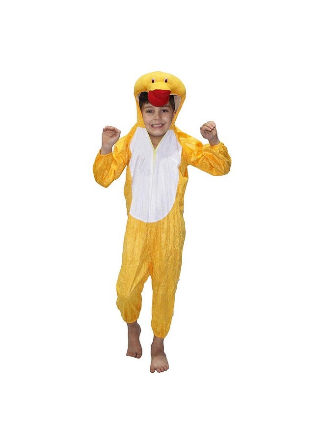 Kaku Fancy Dresses Fleece Duckling Bird Costume For Kids - Yellow, 7-8 Years | Animal Fancy Dress For Boys & Girls