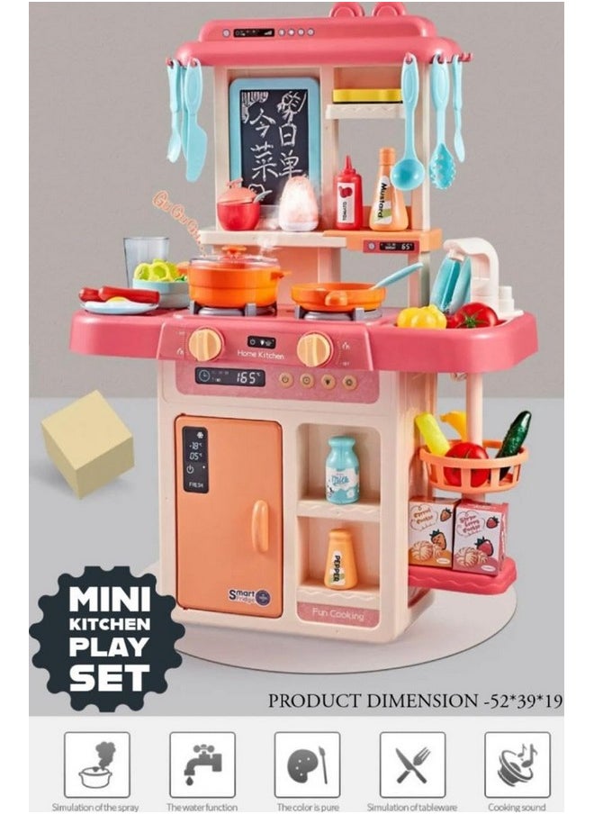 Storite Kitchen 42 PCS, Playset for Kids, Kitchen Set for Toddler with Gas Sound & Light, Cooking Stove with Steam,Toy Kitchen Accessories with Running Water,Kitchen Toys for Kids Girls Boys