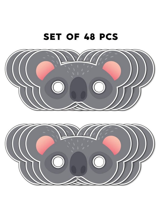 Festiko® Koala Theme Face Masks (48 Pcs), Koala Theme Party Supplies, Return Gifts for Kids, Koala Theme Party Items,Face Masks for Kids