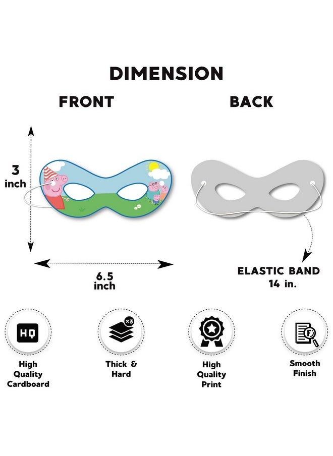 Festiko® 54 Piece Assorted Paper Cartoon Pig Eyemasks, Cartoon Pig Theme, Cartoon Pig Birthday Decoration Masks, Dress-Up Party Accessory, Cartoon Pigs Party Favors, Return Gifts for Kids