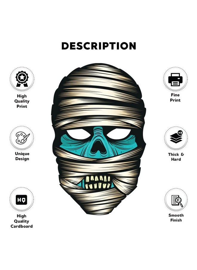 Festiko® Halloween Theme Face Masks (60 Pcs), Halloween Theme Party Supplies, Return Gifts for Kids, Halloween Theme Party Items,Mummy Face Masks for Kids