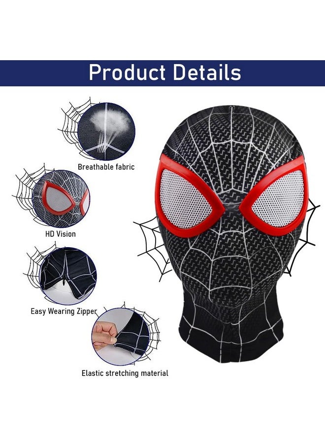 Fancyku® 3D Spider-Man Mask, Spiderman Masks Spider Man Cosplay Costumes Superhero Lenses, Superhero Costume Mask for Adult Kids, Role Play Superhero Masks for Halloween Masquerade Cosplay (Black)