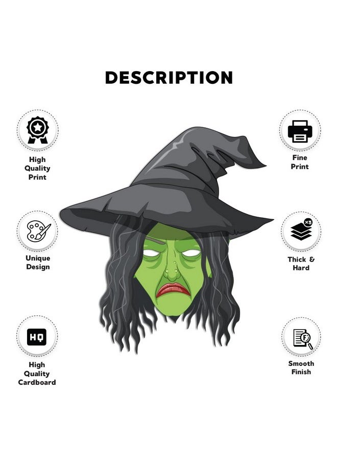 Festiko® Halloween Theme Face Masks (48 Pcs), Halloween Theme Party Supplies, Return Gifts for Kids, Halloween Theme Party Items,Witch Face Masks for Kids