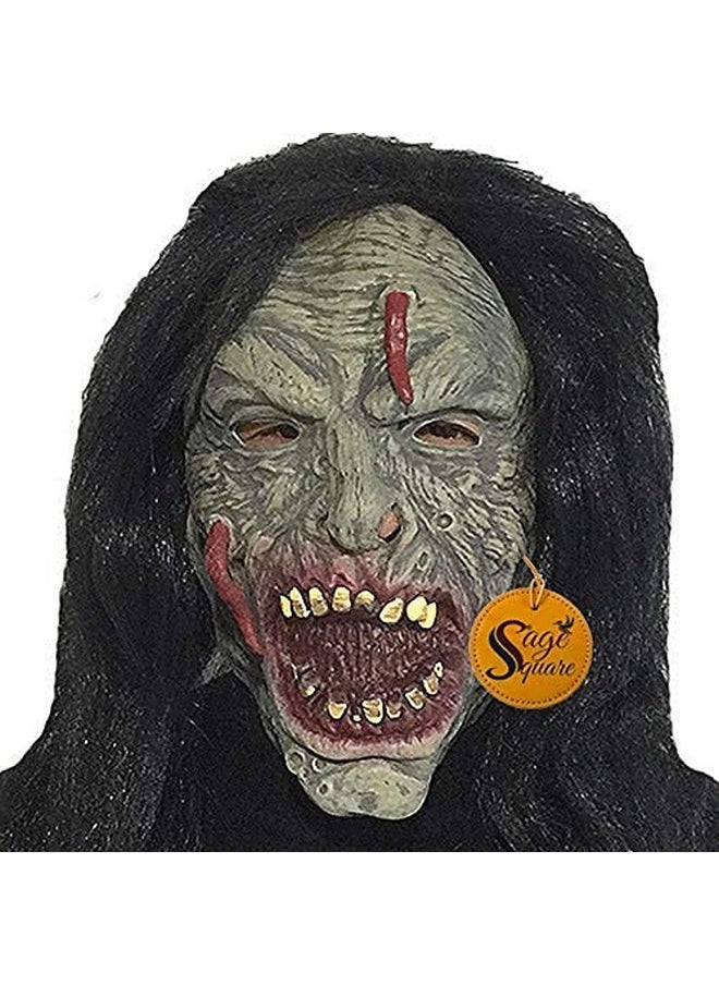 Sage Square Rubber Latex Funny Scary Horror Full Face Mask for Costume Prank Party Halloween Holi Function Drama. (Random) (Pack of 2)