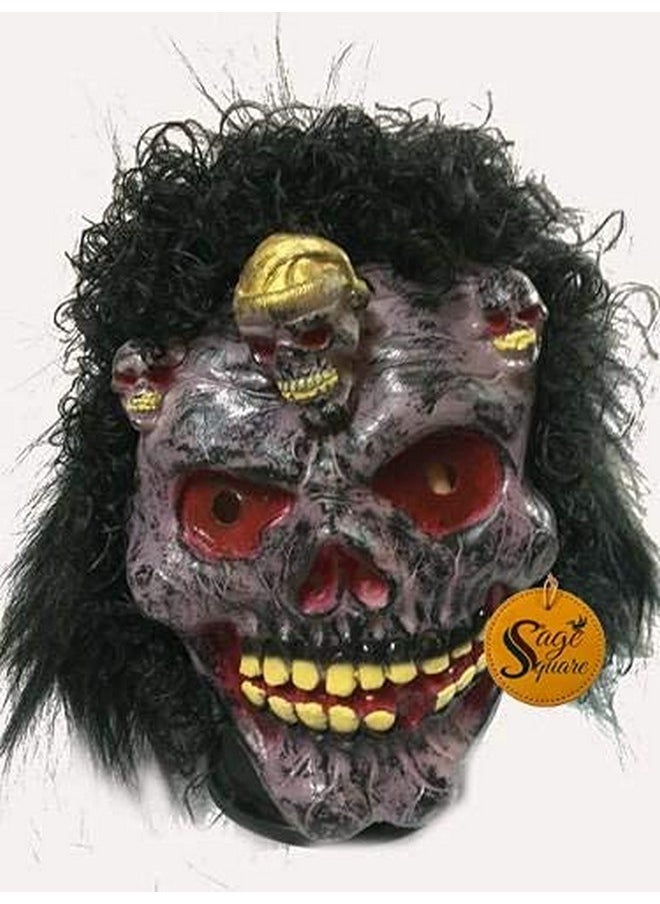 Sage Square Rubber Latex Funny Scary Horror Full Face Mask for Costume Prank Party Halloween Holi Function Drama. (Random) (Pack of 2)
