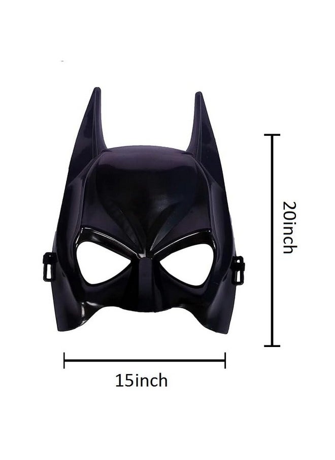 FI - FLICK IN 5pcs Superhero Face Mask For Kids Mask For Birthday Theme Party Eye Mask Superhero with Elastic Band (Pack of 5, Black)