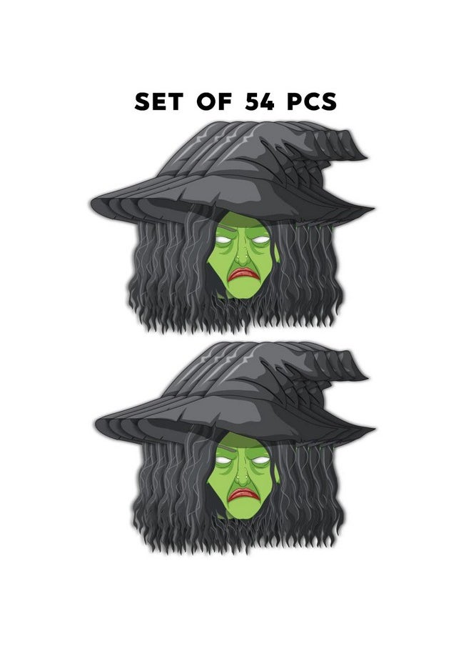 Festiko® Halloween Theme Face Masks (54 Pcs), Halloween Theme Party Supplies, Return Gifts for Kids, Halloween Theme Party Items,Witch Face Masks for Kids