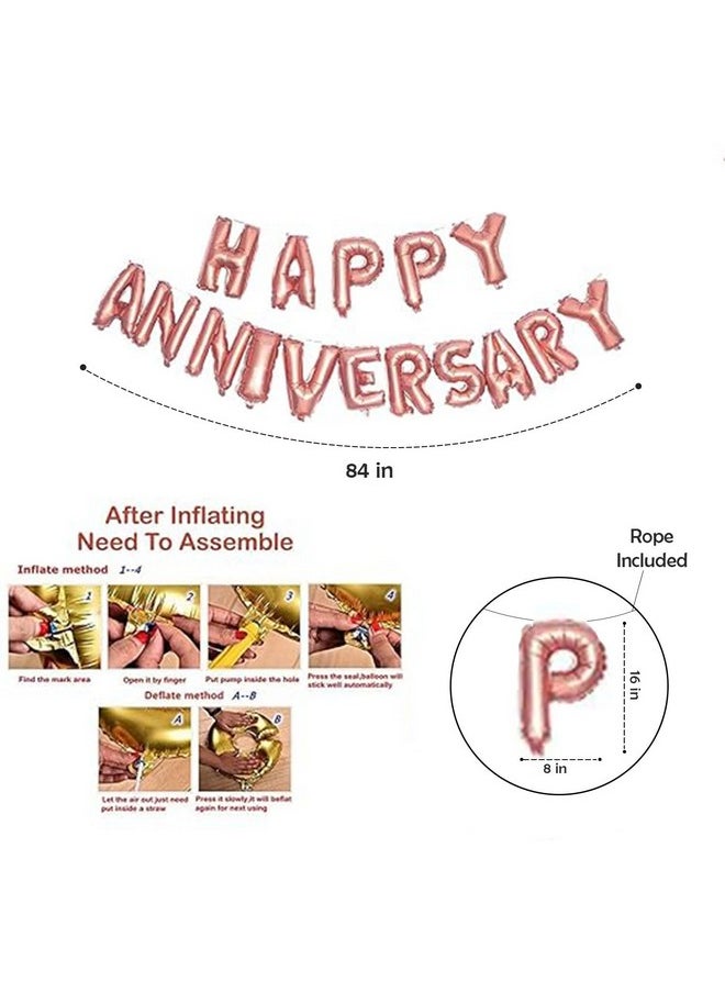 Party Propz Happy Anniversary Decoration Kit - 22pcs Happy Anniversary Decoration | Happy Anniversary Banner (cardstock) | Wedding Anniversary Decoration Items | Marriage Anniversary Decoration Items