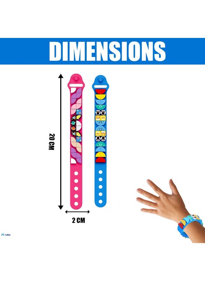 FunBlast Wrist Beads Band for Kids - Set of 2 Pcs DIY Creative Craft Bracelet Making Kit for Kids, Friendship Bands, Silicone Wristbands for Kids, Bracelet Bands for Birthday Gift (Space-Animal)
