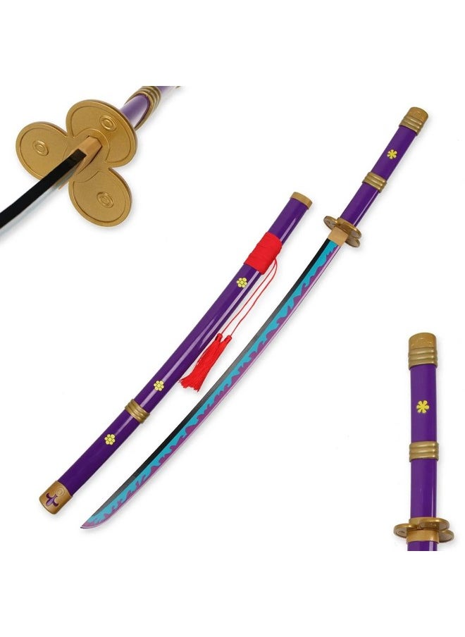 Trunkin 12 Years & More Katana For Cosplay Life Size Replica Wooden Toy Anime Accessory Toy Collectible | Wooden Sword (Rorono Zoro Yama Enma Purple)