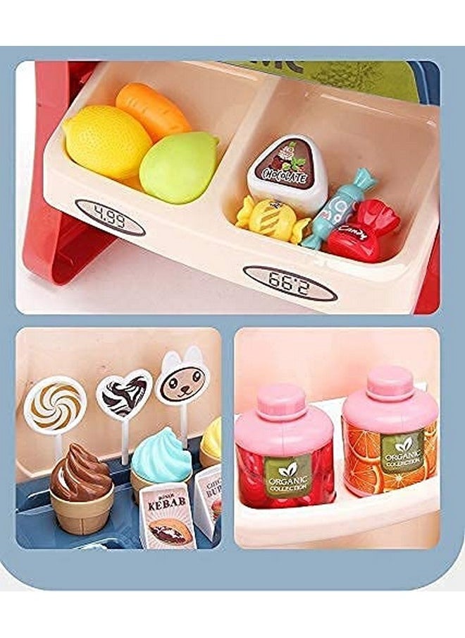 FunBlast Super Market Shopping Play Set Toys for Kids - Fast Food Play Set Toys for Girls, Pretend Play Toys for Kids Girls, Role Play Toys for 3+ Years Kids Girls Boys, Birthday Gift for Toddlers