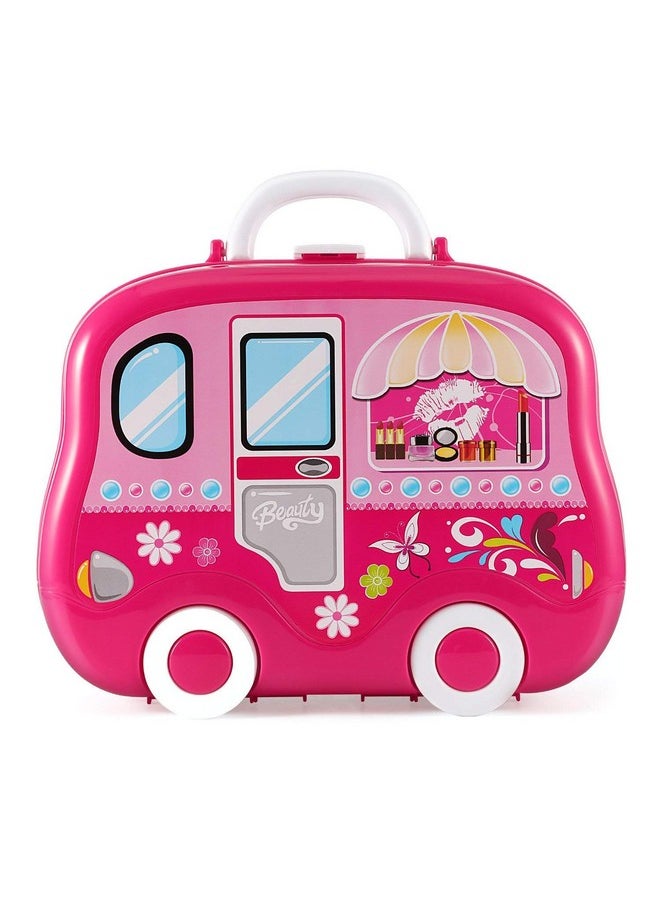 Magicwand® ABS Plastic Pretend Play Carry Along Beauty Make-Up Vanity Box Case【Made in India】【Multi-Colored】【2 Yrs & Up】【Pack of 1】