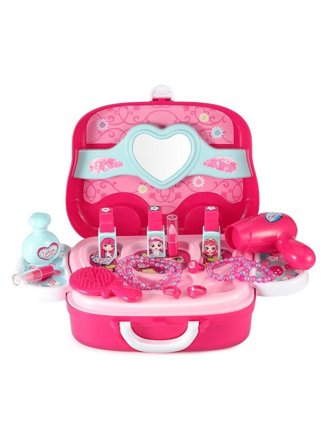 Magicwand® ABS Plastic Pretend Play Carry Along Beauty Make-Up Vanity Box Case【Made in India】【Multi-Colored】【2 Yrs & Up】【Pack of 1】