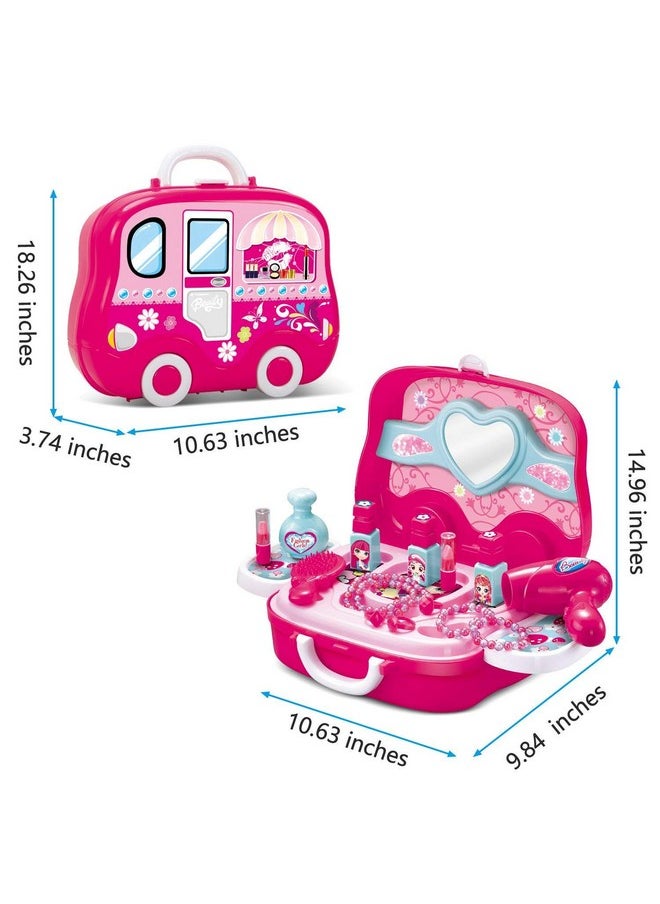 Magicwand® ABS Plastic Pretend Play Carry Along Beauty Make-Up Vanity Box Case【Made in India】【Multi-Colored】【2 Yrs & Up】【Pack of 1】