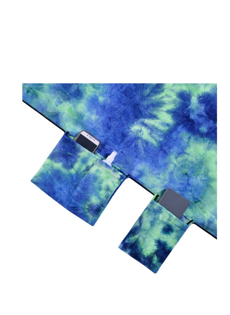 Lounge Chair Beach Towel Cover, Microfiber Large Pool Towels Recliners Towel Cover With Side Pockets Carrier For Holidays Sunbathing