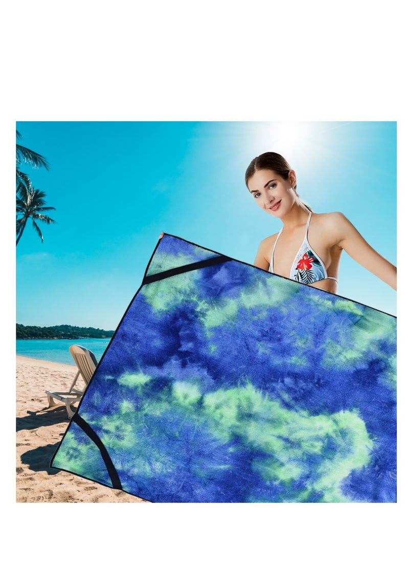Lounge Chair Beach Towel Cover, Microfiber Large Pool Towels Recliners Towel Cover With Side Pockets Carrier For Holidays Sunbathing