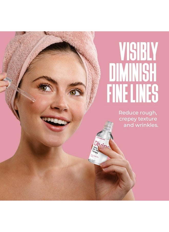 Glycolic Acid Peel 40% Professional Chemical Peel for Face for Acne Scars, Collagen Boost, Wrinkles, Fine Lines - Alpha Hydroxy Acid Liquid Exfoliant for Face Peel Mask for Men & Women