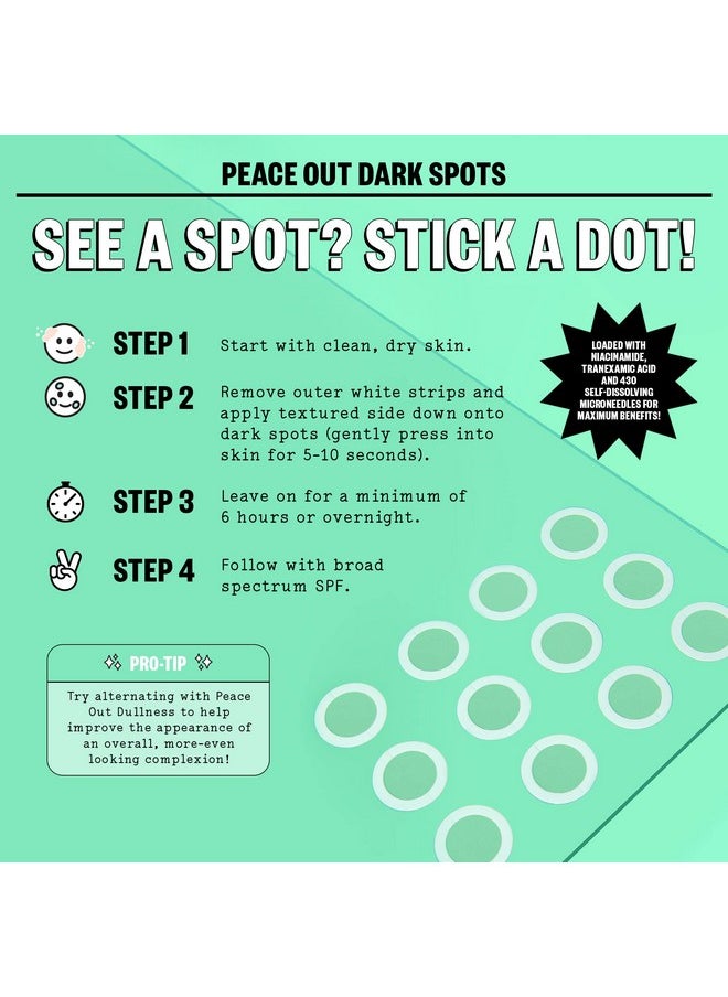 Peace Out Skincare Dark Spots. Dissolving Microstructure Dots to Reduce the Appearance of Dark Spots & Hyperpigmentation, Niacinamide Helps Reveal Clear, Even Skin (12 dots)