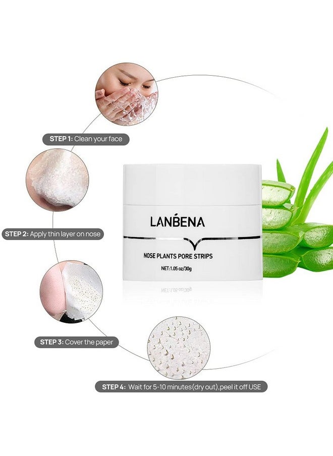 LANBENA 2.0 Blackhead Remover - 60 Pieces Peel Off Mask for Nose & Face, Nose Plants Pore Strips with Salicylic Acid, Blackhead Removal Kit 1.05oz