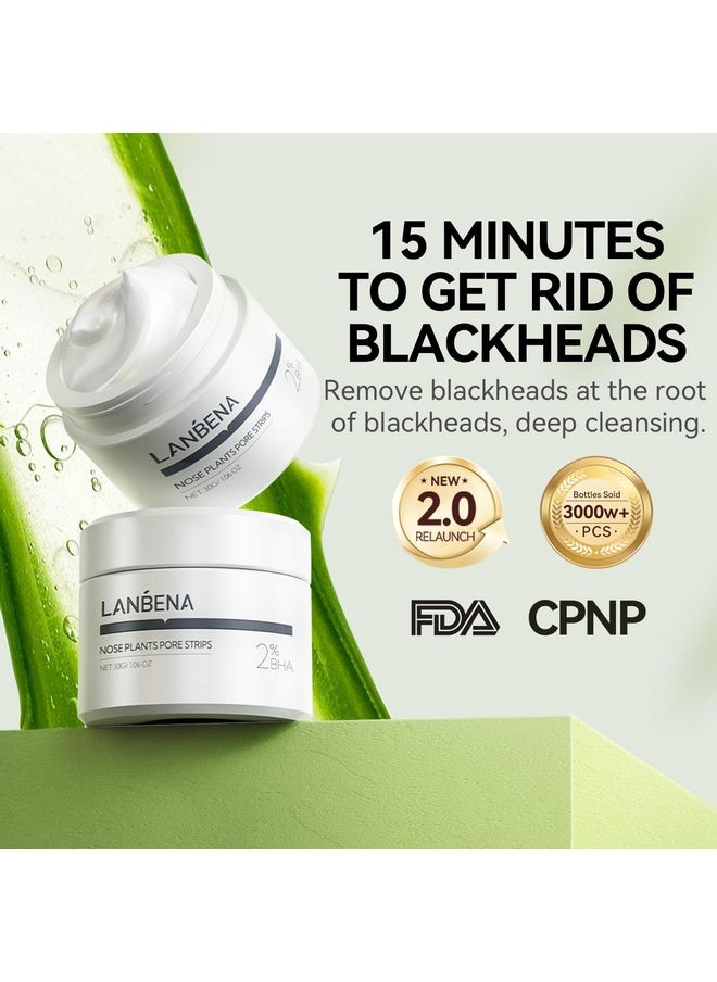 LANBENA Blackhead Remover for Face, 60 Pieces Pore Strips, Nose Plant Strips for Blackheads(1.05 Ounce)