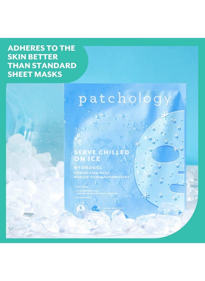 Patchology Iced Cooling and Firming Hydrogel Masks with Peptides, Cloudberry Oil and Bakuchiol. Facial Sheet Mask designed to firm skin and soothe redness and puffiness 1 - Count