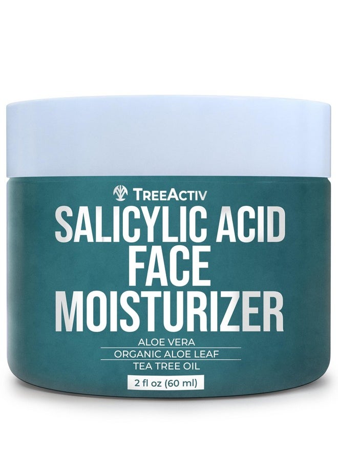 TreeActiv Salicylic Acid Face Moisturizer, 2 fl oz, Acne Treatment Face Cream for Oily Skin with and Tea Tree Oil, For Teens and Adults with Acne Prone Skin and Cystic Acne, 90 Day Supply