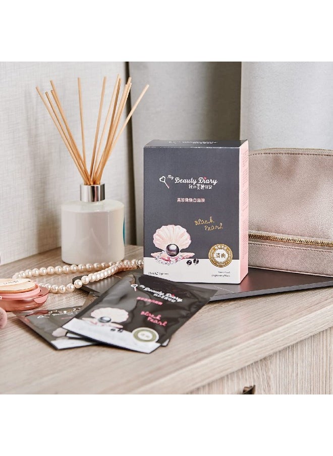 My Beauty Diary-Black Pearl Brightening Facial Mask, Intense Brightening and Ulta Hydrating, Rich Nutrition to Revitalize Dull Skin (8 Combo Pack)