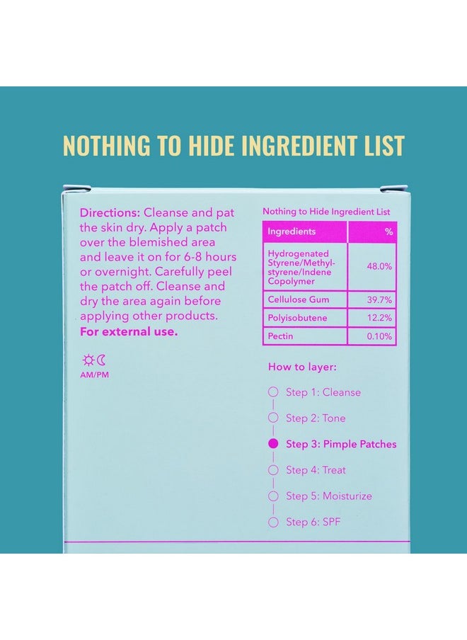 Good Molecules Pimple Patches (60 Patches) - Ultra-Thin Hydrocolloid Patches To Conceal Whiteheads, Blackheads And Blemishes, Target Ance and Impurities - Skin Care For Face With Cellulose And Pectin