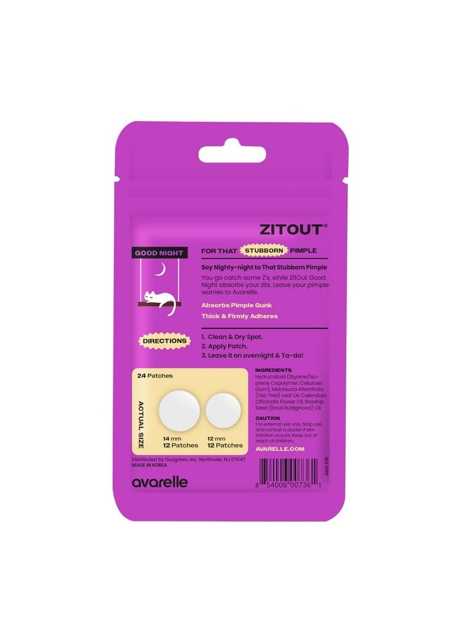 AVARELLE Spot Pimple Patches for Face | ZitOut Good Night Acne Patches | FSA HSA Acne Treatment Hydrocolloid Acne Patches | Hydrocolloid Bandages for Acne with Tea Tree Oil | Acne Spot Treatment