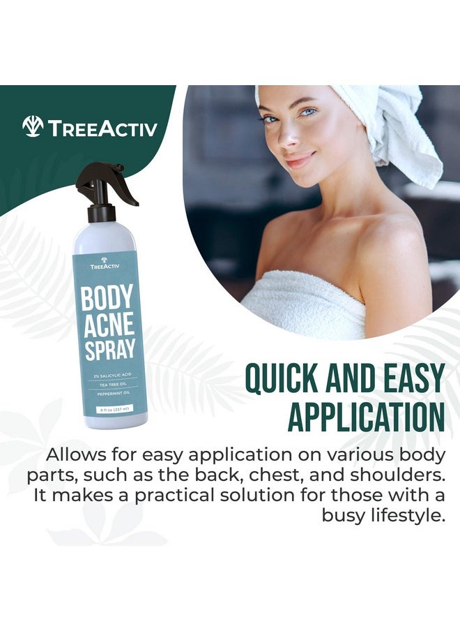 TreeActiv Body & Back Acne Treatment Original Formula, 8 fl oz, 2% Salicylic Acid Spray, Cystic Acne Treatment, Body Acne Spray, Chest, Shoulders & More, Bacne Spray for Teens & Adults