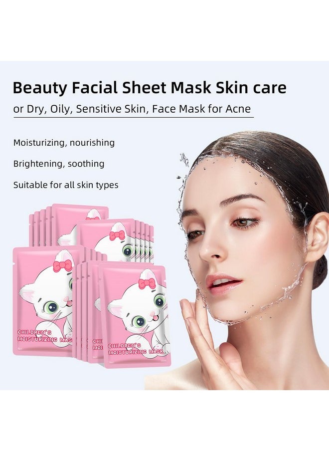 IREV Sheet Mask Skin Care, Animal Character Sheet Masks, Face Mask Skincare, Beauty Facial Mask Spa Face Mask, Soothing Face Sheet Masks, Facial Masks, Moisturizing Face Masks, 5 Pack (Cat)