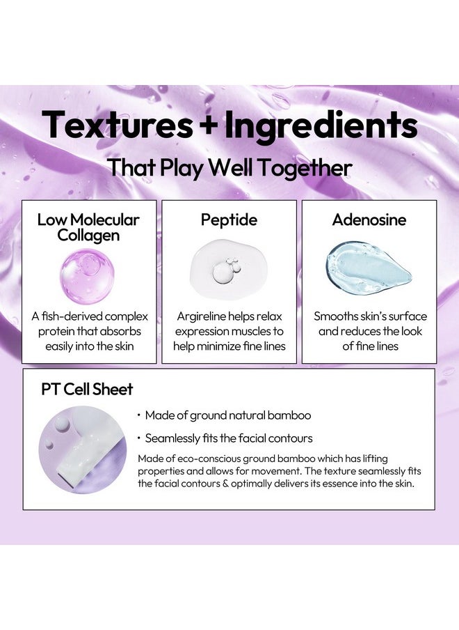LAPCOS Collagen Sheet Mask, Firming Daily Face Mask with Collagen Peptides for Anti-Aging, Helps to Minimize Wrinkles, Restores Skin Elasticity & Firmness, Korean Beauty Favorite, 5-Pack