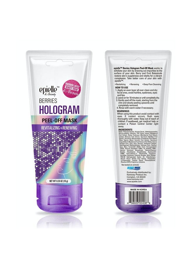 Epielle Hologram Peel Off Face Masks, Glitter Peel Off Mask, Toning & Calming, 8 variety packs (Single-Use Testers)