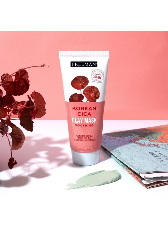 Freeman Exotic Blends Korean Cica Clay Face Mask, Skin Calming Facial Mask, Helps Clear Acne, Soothes & Strengthens Skin Barrier, Clean Skincare, For All Skin Types, 6 fl. oz./175 ml. Tube