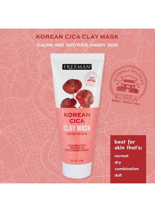 Freeman Exotic Blends Korean Cica Clay Face Mask, Skin Calming Facial Mask, Helps Clear Acne, Soothes & Strengthens Skin Barrier, Clean Skincare, For All Skin Types, 6 fl. oz./175 ml. Tube