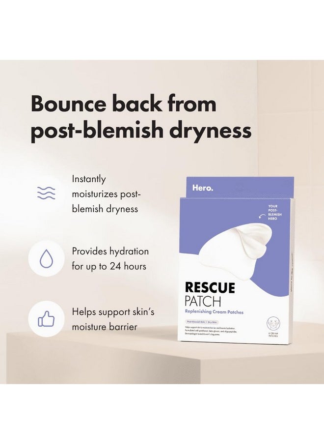 HERO COSMETICS Rescue Patch - The Moisturizing Cream Patch for Post-Blemish Skin. Provides Instant Moisture and Long-Lasting Hydration. Dermatologist-Tested and Won’t Clog Pores. 6ct (3 pairs)