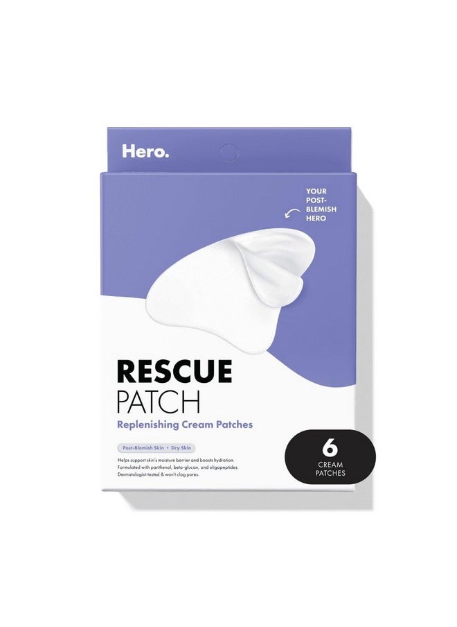 HERO COSMETICS Rescue Patch - The Moisturizing Cream Patch for Post-Blemish Skin. Provides Instant Moisture and Long-Lasting Hydration. Dermatologist-Tested and Won’t Clog Pores. 6ct (3 pairs)